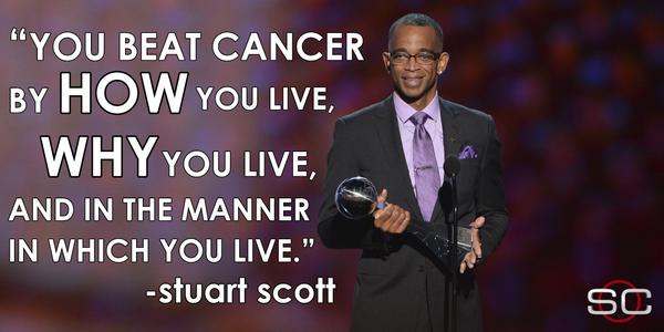 SportsCenter's tweet photo. ICYMI: Here's @StuartScott inspirational speech on accepting the Jimmy V Perseverance Award. » http://t.co/cuddljqDAb http://t.co/3NsOZux1gQ