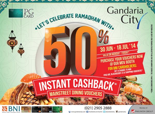 GandariaCity's tweet photo. 2 DAYS MORE! You still have a chance to enjoy 50% Instant Cashback Mainstreet Dining Vouchers #MDVGC http://t.co/uv4hTv3Teh