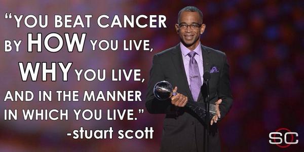 SportsCenter's tweet image. ICYMI: Stuart Scott gave an unforgettable and inspiring speech last night at the @ESPYS.
es.pn/1oKszL3