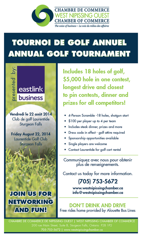 WNChamber's tweet photo. Join us on Aug. 22 at our Golf Tournament, presented by Eastlink! For more info, click here: https://t.co/Y7fqwhJGKx http://t.co/HSY1ofbXgY