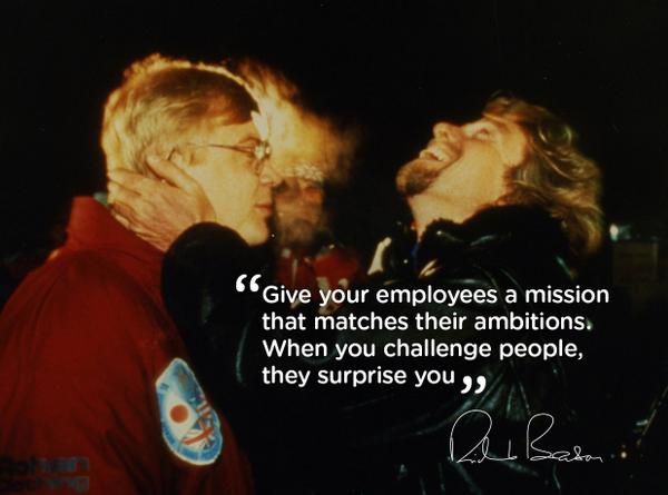 richardbranson's tweet photo. Give your employees a mission that matches their ambitions http://t.co/tm7kjztMPK http://t.co/4znE9yANNe
