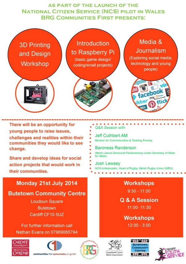 BRG C1st supporting the launch of the National Citizen Service in Wales with a Digi Tech Event in Butetown <a href="/ruskin147/">Rory Cellan-Jones</a>