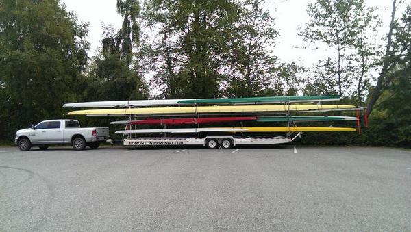 rowingcanada's tweet image. First in, best dressed: welcome @EdmontonRowing to @SportBurnaby @BurnabyLakeRC ahead of w/end racing for #rcamasters
