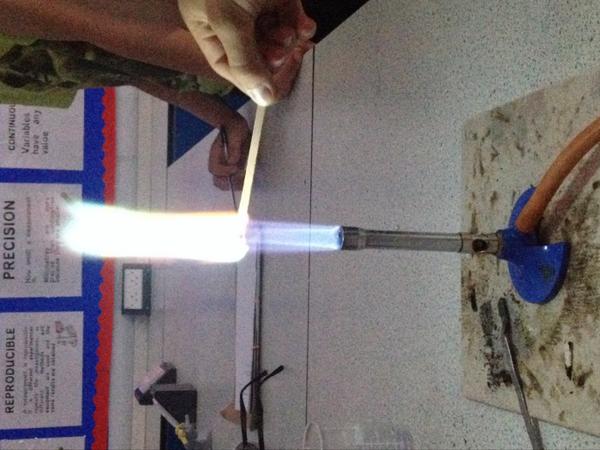 Flame testing. Just one of the investigations happening <a href="/HethersettAcad/">Hethersett Academy</a>'s CSI days. #CSI #forensics #activitiesweek