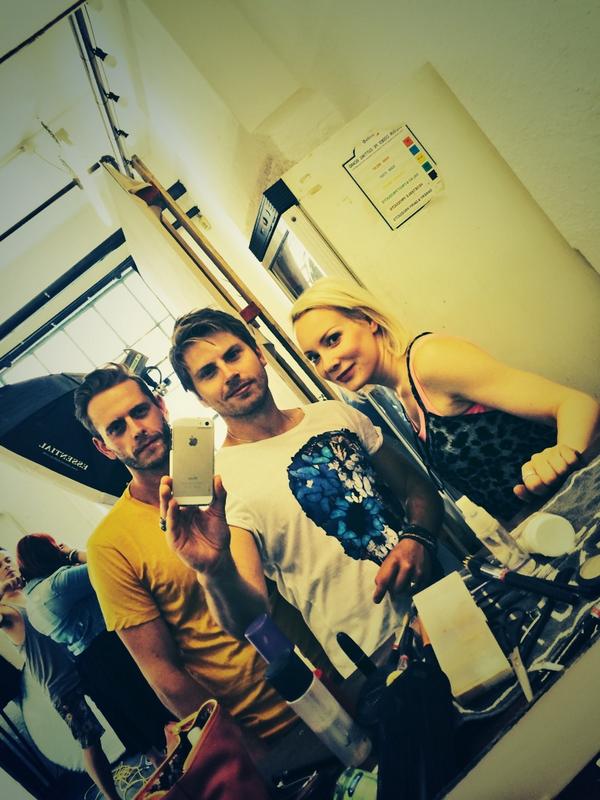 Me and <a href="/davetroke/">Dave Troke</a> getting all made up by @SusannaPeretz for photo shoot for <a href="/JesstheBandits/">Jess and the Bandits</a>