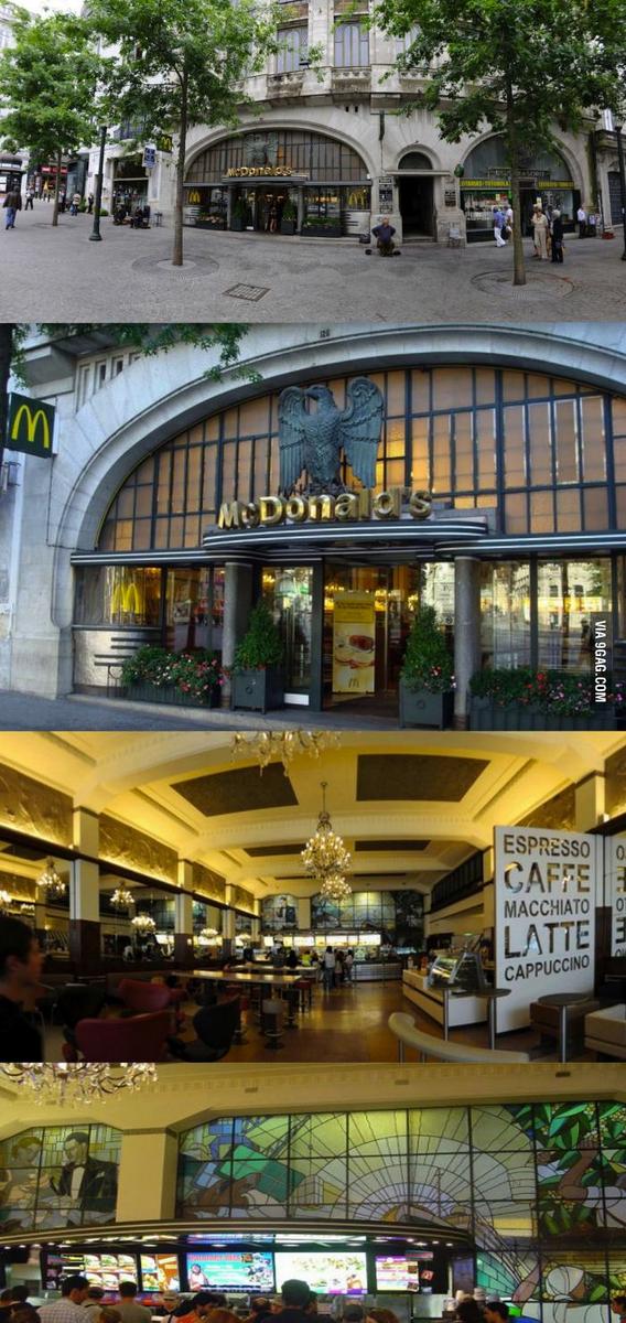 9GAG's tweet photo. McDonald's Imperial in Porto is the most beautiful in the world http://t.co/iQzmhqAuwO http://t.co/2nlfHwocn0