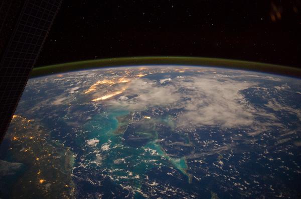 NASA's tweet image. Caribbean Sea view from @Astro_Reid on the space station includes Cuba, the Bahamas &amp;amp; Fla: nasa.gov/content/caribb…  