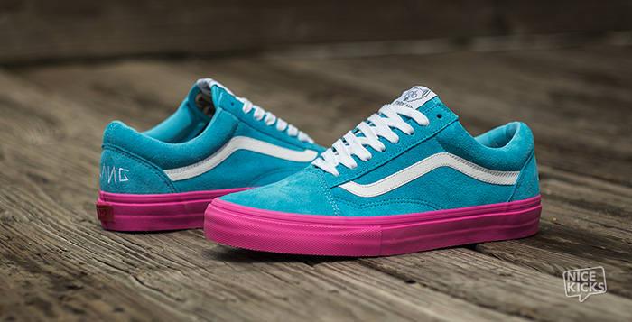 blue and pink golf wang vans