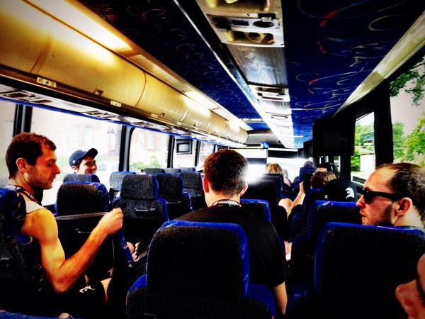 Time to take what's ours! The boys riding the bus to battle the Irish!