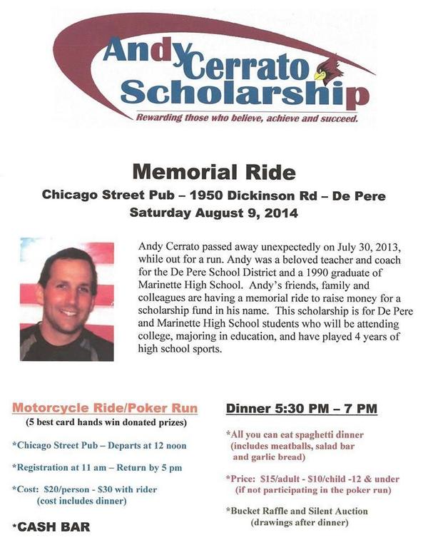Join us as we help raise money to fund the Andy Cerrato Memorial Scholarship Fund  #Jimmy