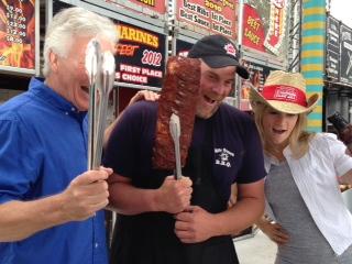 Hamming it up and getting ready for Ribfest. 
(Ribber Billy Bones, Stephanie Butler, Stephen Ferguson)