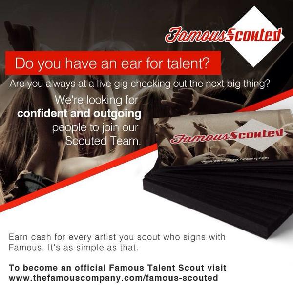 Do you have an ear for talent &amp; want to get paid to scout live gigs for <a href="/thefamousco/">bits and lols</a>? Visit smarturl.it/scouted!