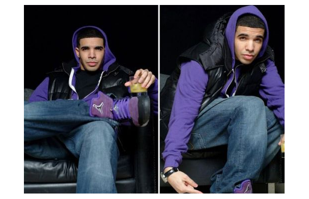 drake purple jordans