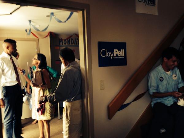 PellForTheWin's tweet image. RI out to support #ClayPell at the Debate! #PELL2014 #TeamPell Watch party tonight at 164 Broadway, Newport!