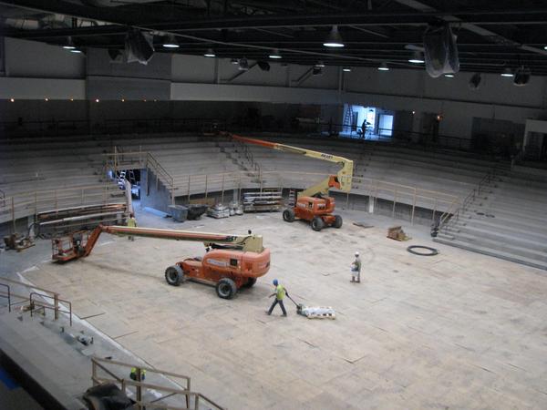 Hey, <a href="/JohnDitullio/">John DiTullio</a>--how about this view from TV suite in the #Polisseum?  A slight upgrade from our beloved Ritter?