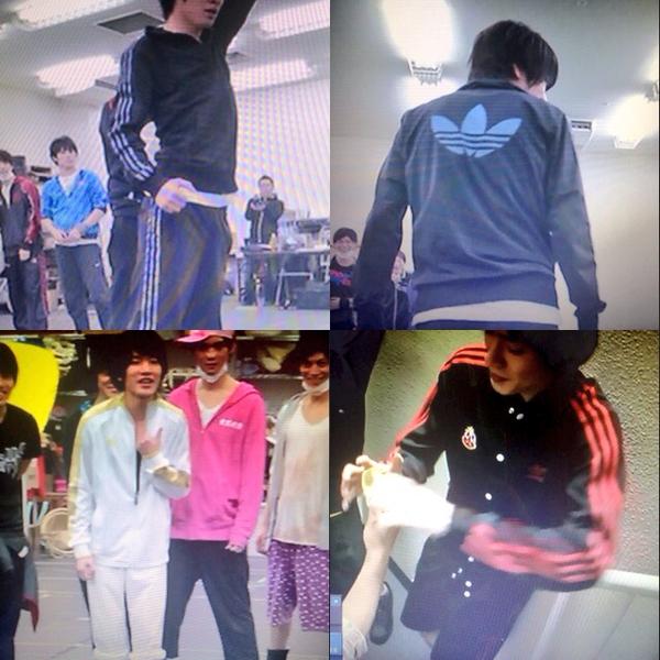 と、思ったけど深澤辰哉着用ジャージ… adidas Originals黒地水色ライン