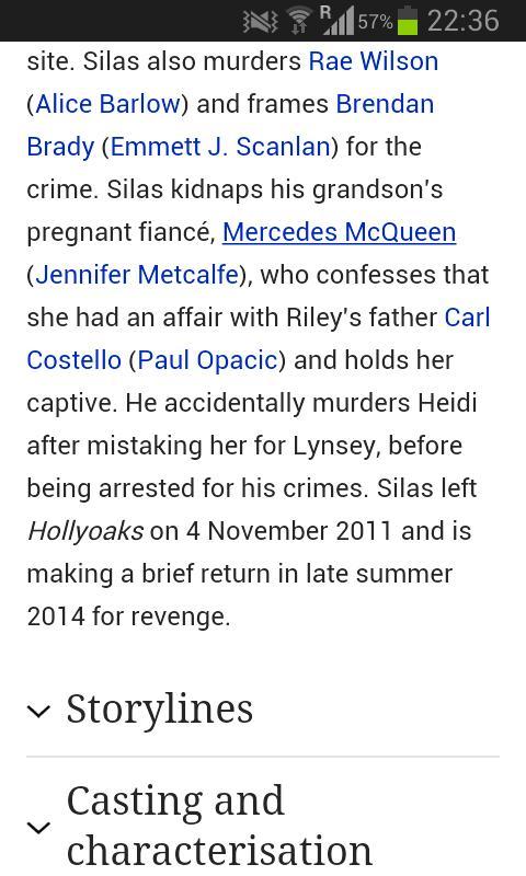 allaboutoaks's tweet photo. Someone put on Wikipedia that Silas will be back in 2014 http://t.co/wd4vGVh61h