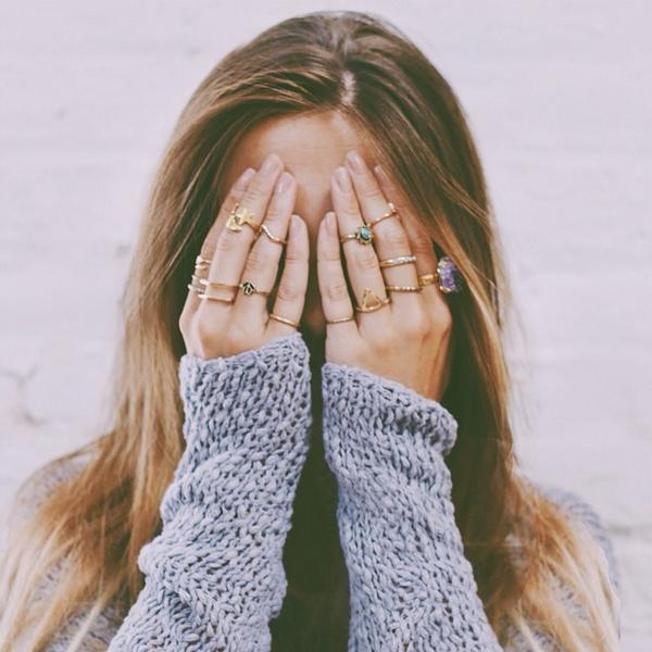 From weareasy.co : Best when stacked. #uoonyou #rings #stackedrings #jewelry #urbanoutfitters
