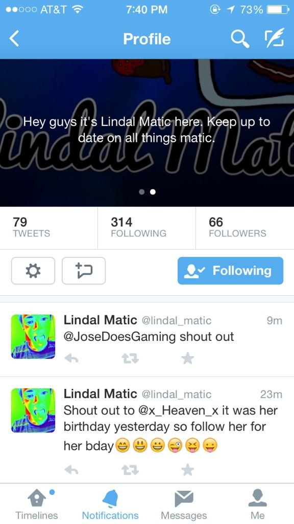 JoseDoesGaming's tweet photo. Everyone go follow @lindal_matic http://t.co/yJ5NweFn4B