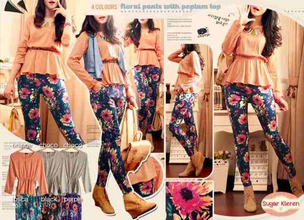 CheckThisOutOS's tweet image. Code: Belle floral #2set • Top (rayon) + pants (katun stretch) • Fit to L •  Rp 115,000