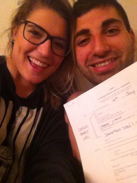 jenndoyler's tweet photo. Officially moving into our own place 😍😊 @StevenRashed04 http://t.co/tQv4RK0W6L