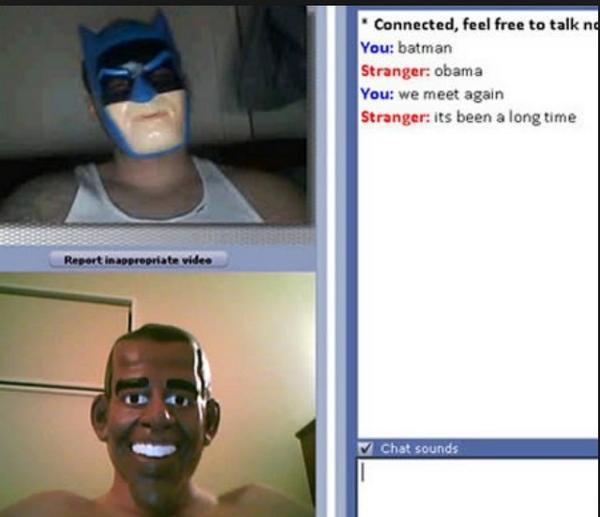 Funny Omegle Chats On Twitter Batman And Obama Meet Again On Omegle 