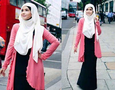 Sherlyn. IDR 116.000. Maxi Tangan Buntung + Cardi + Pashmina. Korea Spandex Fit L.