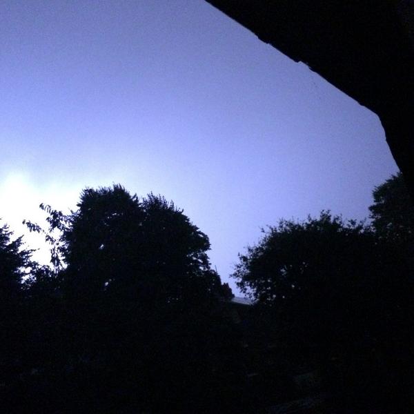 given85's tweet image. The massive trees behind my house has turned this lightening storm into natures own strobe light #partyon