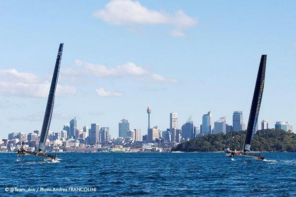 Sydney's new skyline! Follow our journey #TeamAUS <a href="/americascup/">americascup</a>