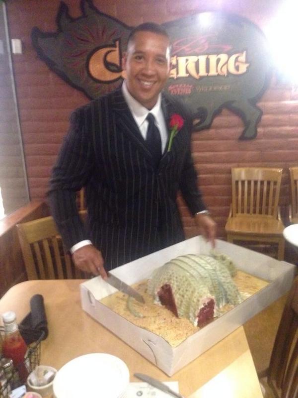 Renewed my wedding vows yesterday...10 years &amp; going strong!  Don't know the relevance of a bleeding Armadillo cake