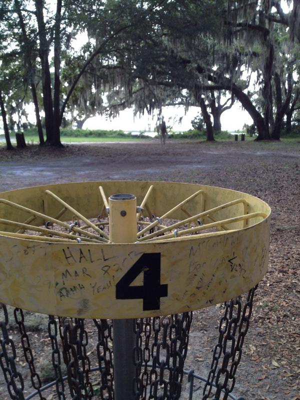 Nothing like a Friday afternoon game of disk golf at Gasgcoine Bluff on SSI.