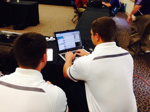 MikeBabcock44's tweet image. Why did I bring two players to media day that don't use twitter. #nottechsavy #BearcatsUnleashed #GLVCkickoff