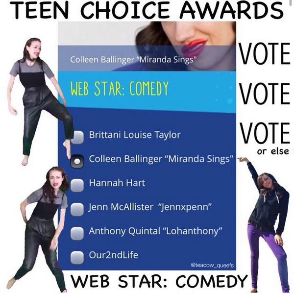 cntygaga's tweet photo. EVERYONEEEE
#VoteForColleen
#VoteForMirandaSings
@ColleenB123
http://t.co/b6i322Og2s http://t.co/AYKu9QlfJe