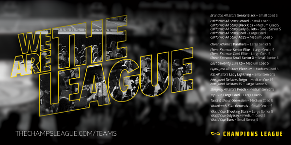 TEAM REVEAL 2015 - Returning InAugural Champions League Programs #TheChampsLeague