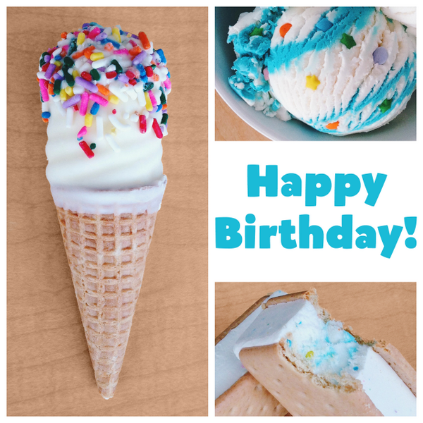 We're throwing a party, and all August birthdays are invited! Cone, bowl, or sandwich?