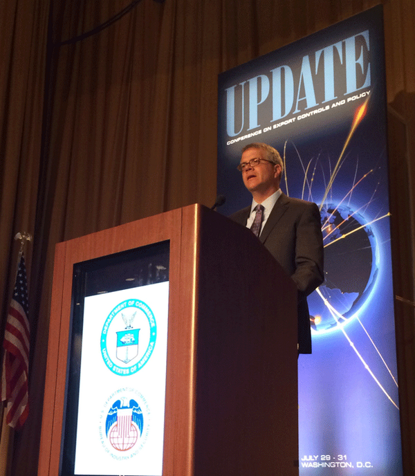 CommerceGov's tweet image. Dep Sec Andrews talking about importance of #export control reform for business at BIS Update Conference #BISUpdate