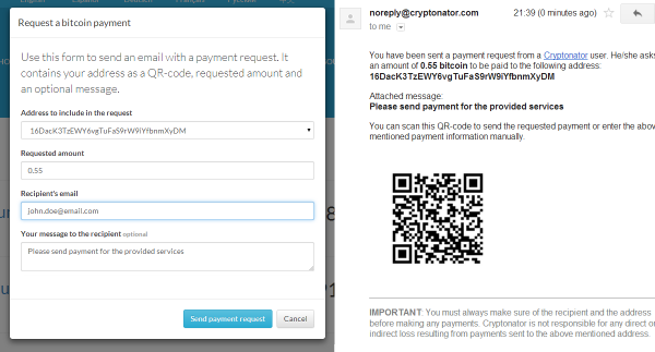 Cryptonator You Can Now Send Payment Requests It Contains Your Address As A Qr Code Requested Amount And An Optional Message Http T Co 8qmb52q1px