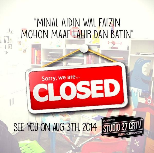studio27YK's tweet photo. Sorry, we are closed.. http://t.co/skttX4Cyai