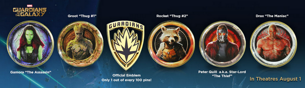 AgentM's tweet photo. Hey @AMCTheatres Stubs members - free pins when you see @Guardians at AMC opening weekend! https://t.co/FrIBFyg3ME http://t.co/TJnI2XSTDc