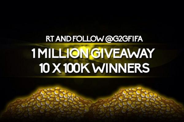 G2gfifa's tweet photo. 1 MILLION COIN GIVEAWAY

x10 winners! Every 100RTs!

To Enter:

-RT This

-Follow Me &amp; @FUTLordz 

GL To Everyone! http://t.co/4TsCGB0joC