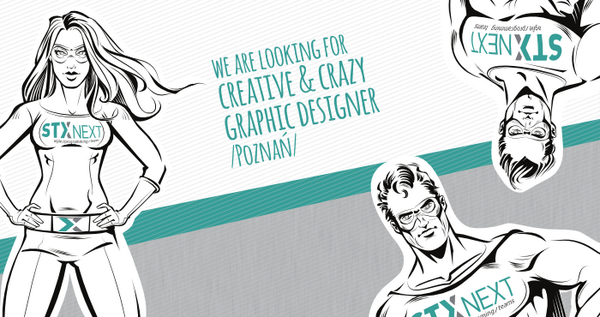 STXNext's tweet image. #stxnext is looking for completely crazy #graphicdesigner ASAP