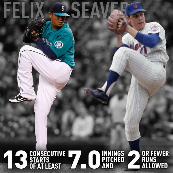 Mariners's tweet photo. King Felix goes for MLB history tonight. #AllHailFelix http://t.co/G6ECUPcHYh