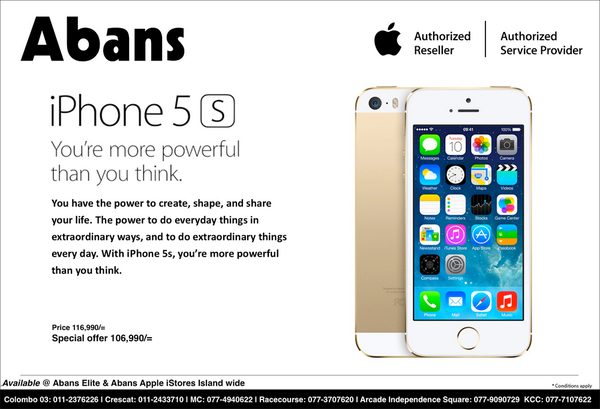 Abans Group Sri Lanka Abans Launch Iphone 5s With Genuine Apple Warranty Http T Co Nolongzhnu Twitter