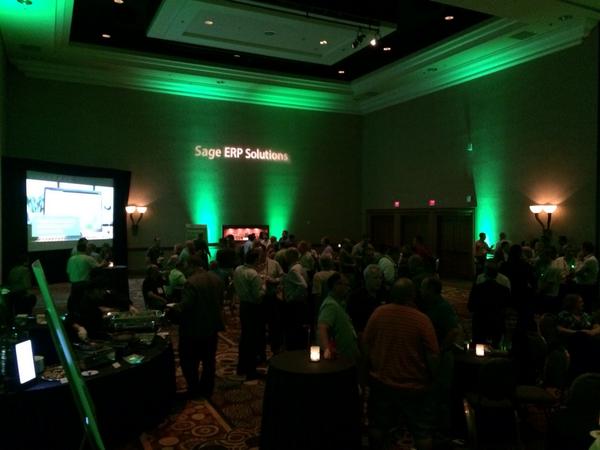 sophieleg's tweet photo. Packed room at the #sagesummit mid-market cocktail party celebrating #sageERPX3 v7 http://t.co/0yiQIfZGrr
