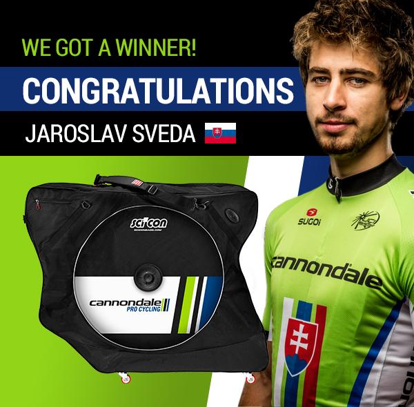 @sciconbags got a winner! Congrats @jaroveda, who calls an AeroComfort bike bag in <a href="/cannondalePro/">Cannondale Pro</a> design his own!