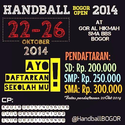 AYO DAFTARKAN SEKOLAHMU!! Cc: <a href="/HandballBbs/">Handball SMA BBS BGR</a> <a href="/Handball10Bgr/">Handball SMAN</a> <a href="/HandballPESAT/">Handball PESAT</a> <a href="/handball_234/">Handball Padjajaran</a> <a href="/handball_24/">HandBall SMAN 24 BDG</a>