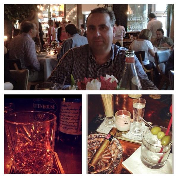 Great dinner <a href="/BarbouniaNYC/">Barbounia</a> and great company for drinks at Hudson bar and books barandbooks.cz/hudson/