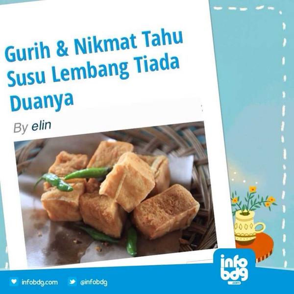 infobdg's tweet photo. Gurih &amp; Nikmat Tahu Susu Lembang Tiada Duanya http://t.co/5q1ezMWycJ #infoBDGkuliner http://t.co/088GOU0391