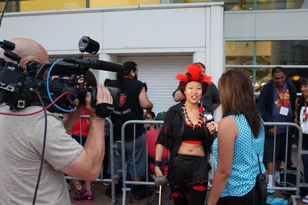 kittiecosplay's tweet image. Who caught me on the Ch.10 news during ComicCon with Marie @10NewsCoronel!? #SDCC #Ch10news #Rufio #ProjectTriHawk