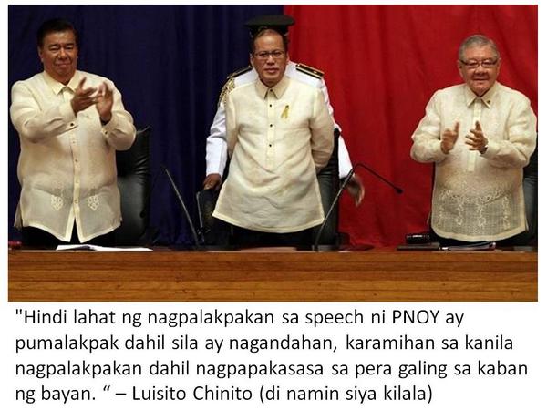 whatdapfact's tweet photo. isang katotohanan sa likod ng palakpakan sa #SONA2014 ni #Pnoy at ng #DAP http://t.co/wD2XS8cqcW